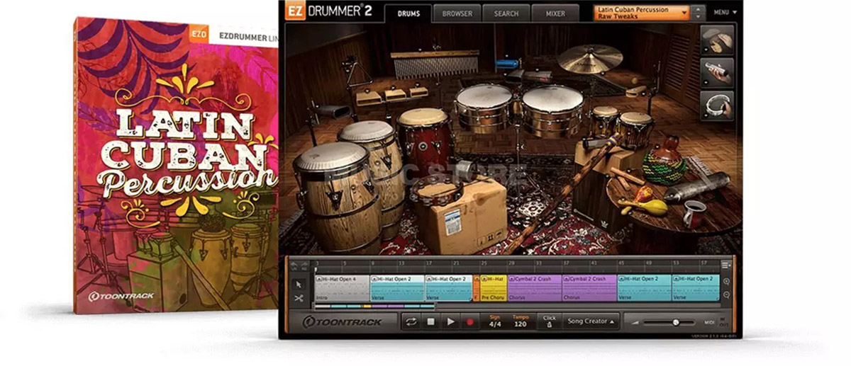 [EZDrummer扩展]Toontrack Latin Cuban Percussion EZX v1.0.1（2.86GB