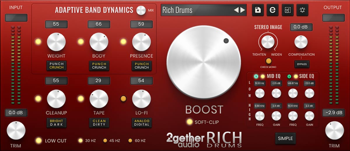 [鼓组总线动态均衡处理器]2getheraudio RICH Drums v1.0.1.8840 [WiN]（22MB）插图