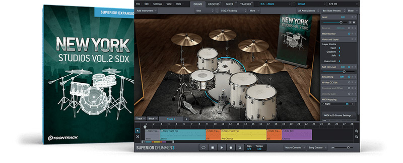 [Superior Drummer扩展]Toontrack New York Studios Vol.2 SDX v1.5.0（10.32GB）插图