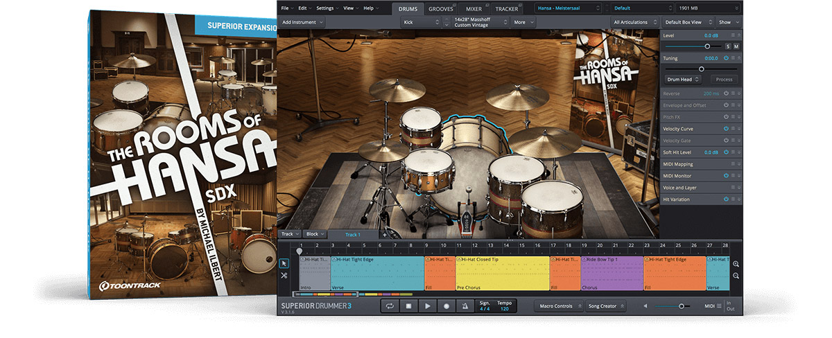 [Superior Drummer扩展]Toontrack THE ROOMS OF HANSA SDX v1.0.1（113.2GB）插图