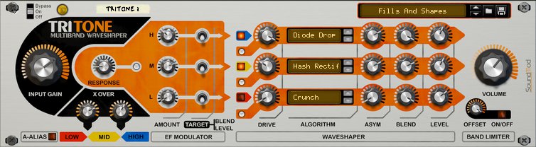 [多频段波形整形器插件]Reason RE SoundMod Tritone Multiband Waveshaper v1.1.4 [WiN]（64MB）插图