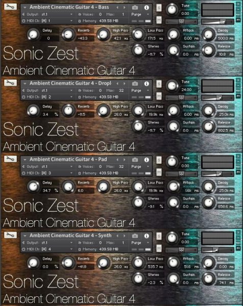 [影视氛围吉他]Sonic Zest Ambient Cinematic Guitar 4 [KONTAKT]（168MB）