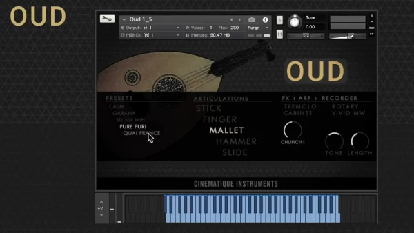 [传统波斯乐器乌德琴]Cinematique Instruments Oud v1.5 [KONTAKT]（488MB）