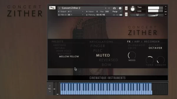 [音乐会齐特琴]Cinematique Instruments Concert Zither v2 [KONTAKT]（801MB）