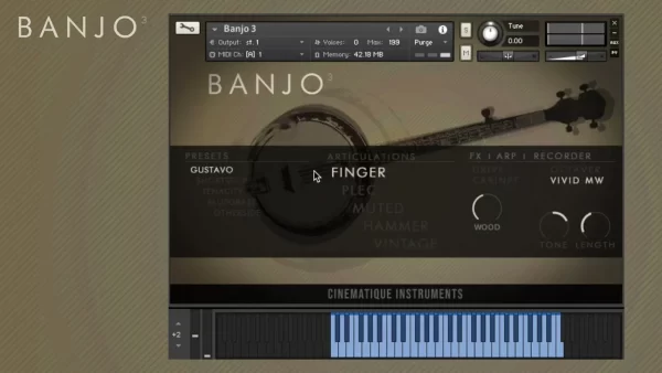 [5弦班卓琴]Cinematique Instruments Banjo v3 [KONTAKT]（408MB）