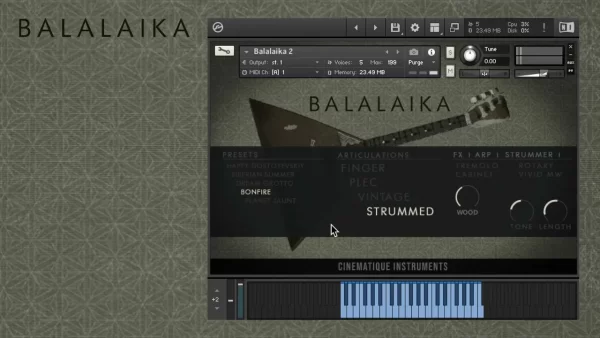 [巴拉莱卡琴]Cinematique Instruments Balalaika v2 [KONTAKT]（44MB）