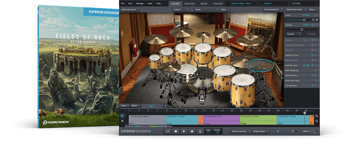 [Superior Drummer扩展]Toontrack Fields Of Rock SDX Library Update v1.0.3 [WiN, MacOS]（150.6GB）插图