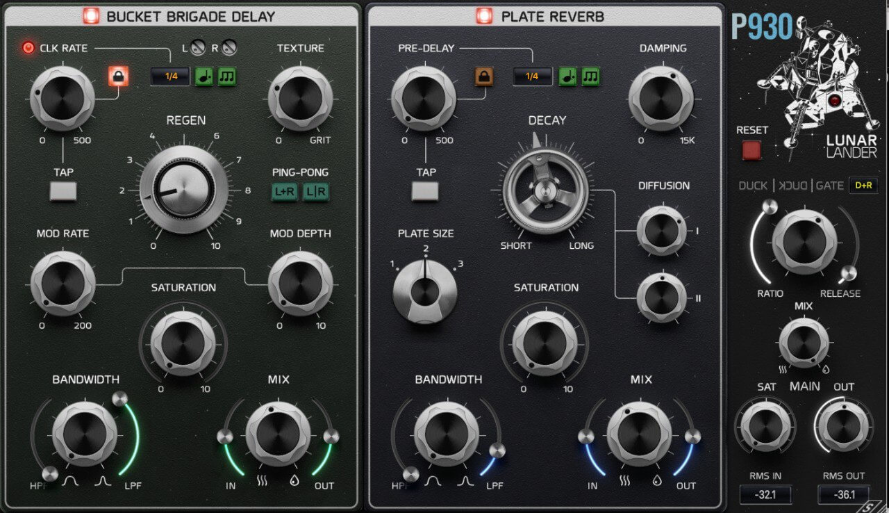 [板式混响延迟效果器插件] Pulsar Modular P930 Lunar Lander v1.0.0 [MacOS]（83MB）插图