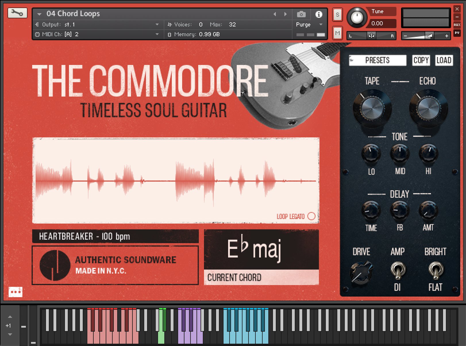 [经典灵魂节奏吉他音源] Authentic Soundware The Commodore [KONTAKT]（2.4GB）插图