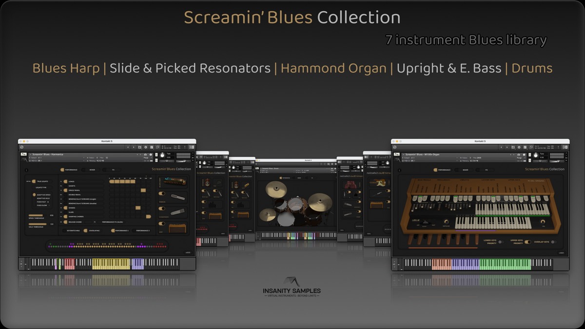 [爵士布鲁斯综合乐器音源] Insanity Samples Screamin’ Blues Collection v1.0.1 [KONTAKT]（4.9GB）插图