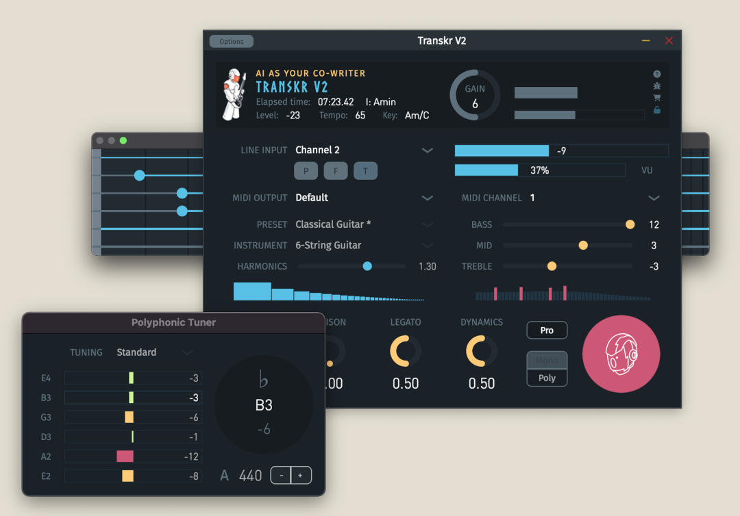 [吉他转MIDI控制器转录工具] Algoriffix Transkr V2 v2.7.1 [WiN, MacOS]（54MB）插图