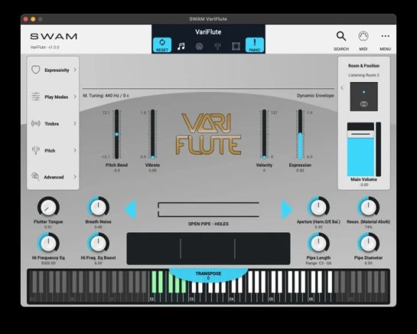 [物理建模笛子木管乐器插件] Audio Modeling SWAM VariFlute v1.0.1 [WiN]（26.7MB）