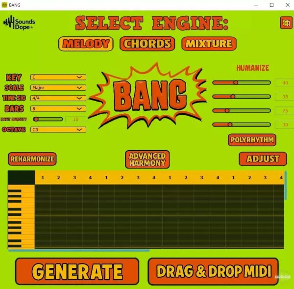 [旋律和声生成器] SoundsDope BANG by WASNTMEVIELDIDIT and GHXSTLINE 64 Bit [WiN]（19MB）