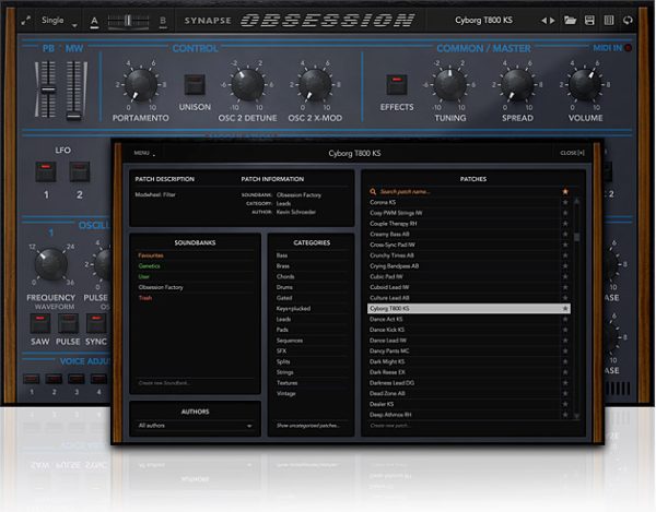 [复古模拟合成器插件] Synapse Audio Obsession v1.2.4 [WiN]（131.3MB）