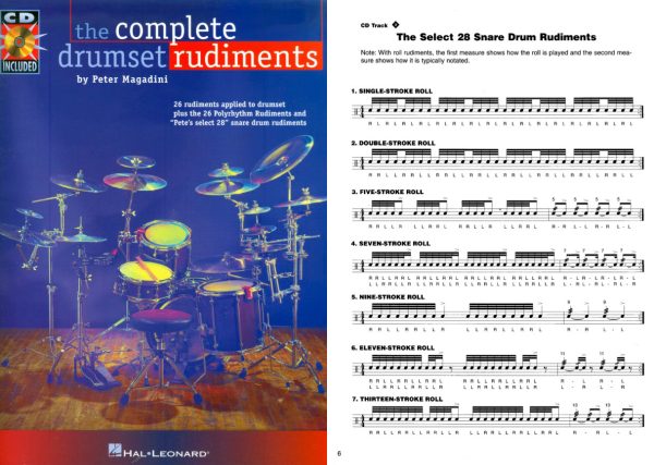 [完整架子鼓基础技术教程] Hal Leonard The Complete Drumset Rudiments by Peter Magadini [PDF, MP3]（121 MB）