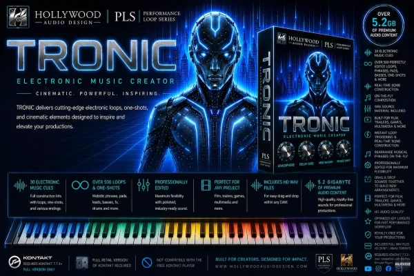 [影视预告片配乐采样音源] Hollywood Audio Design TRONIC [WAV, KONTAKT]（2.3GB）