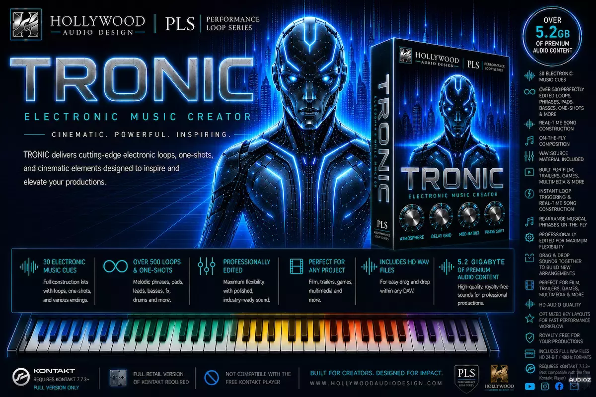 [影视预告片配乐采样音源] Hollywood Audio Design TRONIC [WAV, KONTAKT]（2.3GB）插图