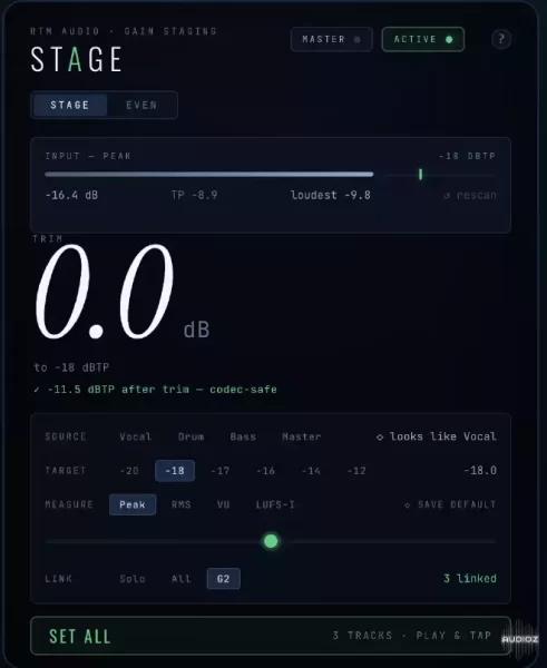 [增益结构管理插件] RTM Audio Stage v2.0.8 U2B [MacOSX]（13MB）